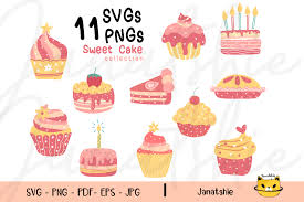 Birthday cakes wedding cakes new baby cakes. Valentine Birthday Cake Set Clipart Graphic By Janatshie Creative Fabrica