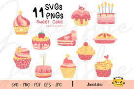 17 best images about valentine birthday pool party ideas. Valentine Birthday Cake Set Clipart Graphic By Janatshie Creative Fabrica