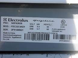On all models, the serial plate is located on the. Electrolux Date Codes