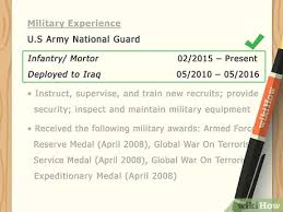 add military experience to a resume