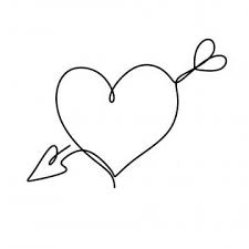 Maybe you would like to learn more about one of these? Line Drawing Continues Romance Arrow Vector Heart Valentine Png And Vector With Transparent Background For Free Download Heart Arrow Drawing Outline Art Drawings