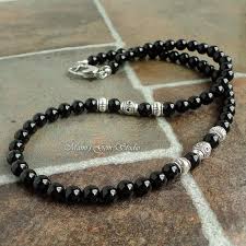 Black Bead Necklace Mens Black Onyx Mens Necklace Handmade Onyx Jewelry For Men Guys Etsy In 2020 Mens Jewelry Mens Beaded Necklaces Men S Necklace