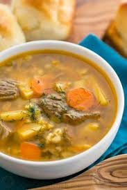 Rassolnik Is A Strange And Classic Soup Made With Barley Beef Pow Taters Carrots And Pickles You Mean Cucumber Beet Soup Recipes Soup Recipes Pickle Soup