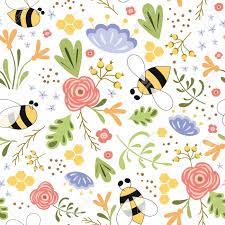 Floral quilting fabrics are a classic favorite of fabric designers and quilters all over the world. Trendy Seamless Floral Ditsy Pattern Fabric Design With Simple Flowers Cute Hand Drawn Spring Summer Flower Bees Honey Bright Repeated Pattern Fabric Cloth Wallpaper Wrap Paper Vector Illustration Royalty Free Cliparts Vectors