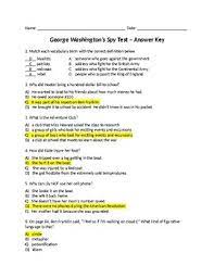 History trivia questions and answers! George Washington S Spy Test By Wildwonderfulwvteacher Tpt