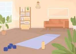 Minimal yoga-inspired living room