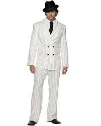 Seersucker suit mens black/white modern fit striped cotton blend seersucker suit flat front pants. Cl351 Mens White Gangster 20s 1920s Pinstripes Suit Fancy Dress Mobster Costume Ebay