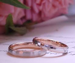 結婚指輪 ピンクゴールドとプラチナのコンビ オーダーメイド 手作り marriage ring wedding bridal 槌目 ミル打ち マリッジリング ブライダル ウエディング ith イズ 結婚指輪 ピンクゴールド 結婚指輪 指輪