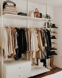 Bright Airy Neutral Open Closet Shoe Storage Organization Ikea Photo By Close Diy Bedroom Storage Bedroom Organization Closet Bedroom Storage For Small Rooms
