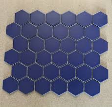 Gạch mosaic gốm lục giác chip 48x48mm-xanh than