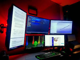 My University Productivity Gaming Battlestation Battlestation Computer Desk Setup Programmers Desk