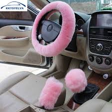 Kkysyelva Pembe Araba Direksiyon Kilifi Kis El Freni Vites Kapagi Pelus Oto Direksiyon S Ic Aksesuarlari Car Steering Wheel Cover Steering Wheel Coverwheel Cover Aliexpress
