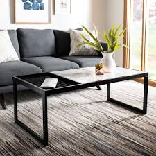 It makes the perfect perch for round tables are easy to move around while square tables pair well with sectionals. Safavieh Zuri 48 In White Black Large Rectangle Marble Coffee Table Cof6200a The Home Depot