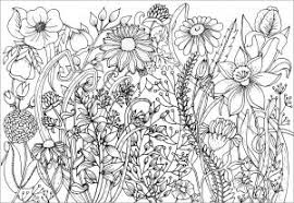 These flower coloring pages are perfect for adults. Flowers Vegetation Coloring Pages For Adults