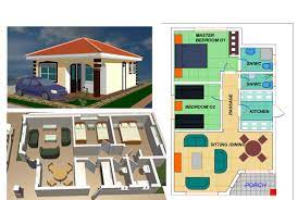 Two bedroom house plans for small land: 32 Small House Plans In Uganda