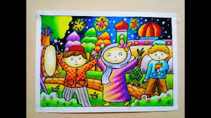 Dari akrilik untuk lukisan minyak, sketsa pensil dan cat air, pilihan tergantung pada artis. Cara Mewarnai Gradasi Oilpastel Crayon Idul Fitri Youtube