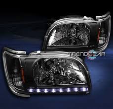 For 2001 2004 Toyota Tacoma Drl Led Black 2in1 Headlights W Chrome Trim Corner 2004 Toyota Tacoma Toyota Tacoma Toyota Tacoma Accessories