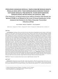 Ketika suami istri memutuskan untuk bercerai surat pernyataan cerai merupakan dokumen yang diperlukan. Https Media Neliti Com Media Publications 20913 Id The Frequency Of Sexual Intercourse Without Condom With Female Sex Workers Fsw I Pdf