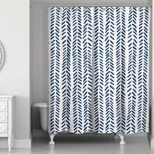 Ferrao Modern Herringbone Single Shower Curtain Modern Shower Curtains Navy Blue Shower Curtain Navy Shower Curtain