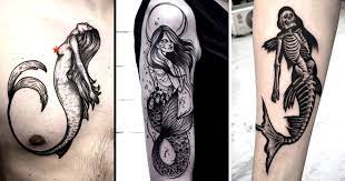 Mermaids are one of the most disputed mythical creatures. 12 Stylish Blackwork Mermaid Tattoos Tattoodo