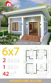 We even have plans with videos to help you get a closer look inside the home. Simple House Plans 6x7 With 2 Bedrooms Shed Roof House Plans 3d