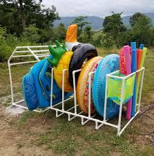 Make this storage tool even more helpful by hanging sturdy mesh bags from it. Pvc Pool Float Rack Novocom Top