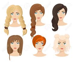 You can also combine bun. Different Colors Shades And Types Of Hair Set Of Different Girl S Royalty Free Cliparts Vectors And Stock Illustration Image 63493716