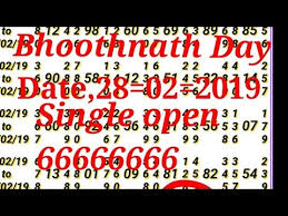 28 02 2019 Bhoothnath Day Single Open Betting Raja Chart