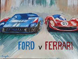 Inspired By Ford V Ferrari Film 2019 Ferrari Ford Car Artwork