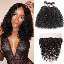 Unice Hair Icenu Series 3pcs Jerry Curly Hair Weft With Lace Frontal Closure