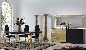 Lounge area configuration can now and again be something hard to do: Black And Gold Dining Room Decor Novocom Top