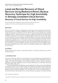 The updated retention policy will be applied the next time that. Pdf Local And Remote Recovery Of Cloud Services Using Backward Atomic Backup Recovery Technique For High Availability In Strongly Consistent Cloud Service Recovery Of Cloud Service For High Availability