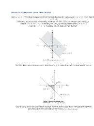 Manakah yang merupakan pertidaksamaan kuadrat dua variabel …. Sistem Pertidaksamaan Linear Dua Variabel