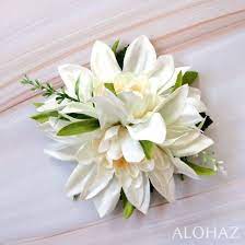 Alohaz White Chrysanthemum Hawaiian Flower Hair Clip