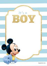 Free Printable Disney Baby Shower Invitations Mickey Mouse Baby Shower Mickey Mouse Birthday Invitations Mickey Mouse Invitation