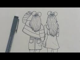 How To Draw Best Friends Bff Easy Step By Step How To Draw Best Friends Bff Easy Step By Ste In 2020 Coole Bleistiftzeichnungen Skizzen Kunst Zeichenvorlagen