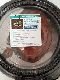 This includes kid's entrees, too! 5 00 Take Home Meal Four Cheese Lasagna Rollata With Meat Sauce Picture Of Olive Garden Lincolnwood Tripadvisor