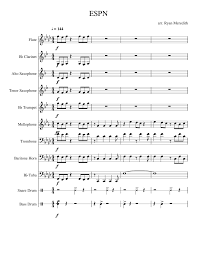 Espn Marching Band Battle Call Sheet Music For Trumpet In B Flat Trombone Flute Clarinet In B Flat More Instruments Mixed Ensemble Musescore Com