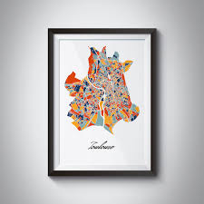 Affiche Toulouse France Multicolor Map City Map Carte Etsy Pop Art Les Arts Carte