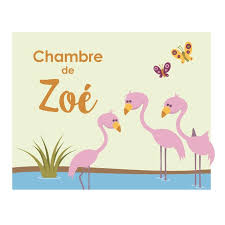 Plaque De Porte Enfant Personnalisable Flamants Roses Plaque De Porte Flamant Rose Flamant