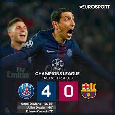 ¡sigue con nostros las acciones del duelo de octavos de final entre los parisinos y los blaugranas, desde la cancha del termina el partido. Eurosport Uk On Twitter Huge Shock Psg 4 0 Fcbarcelona Psg Stun Barcelona With A Famous Victory In Paris Psgfcb
