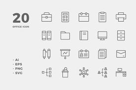 Office Icons Line Ai Eps Office Icon Icon Icon Design