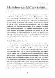 Check spelling or type a new query. Reflection Paper On The Field Trip To Cambodia By Salai Sh Lian Issuu