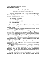 Aceste imagini sunt construite astfel încât să provoace cititorului senzații sonore. Imagini Auditive