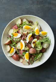 French Potato Salad With Warm Bacon Vinaigrette Inspired By Salad Lyonnaise Salad Days In 2019 French Potato Salad French Potatoes Potatoes