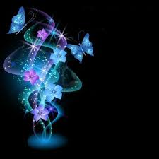خلفيات مضيئة للفوتوشوب خلفيات براويز للتصميم والكتابه Glowing Background Butterflies Vector Fractal Art