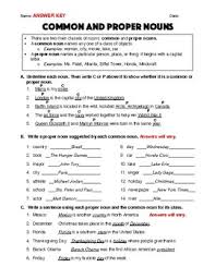 The worksheet was created by my teaching pal, i just happened to find it online. Common And Proper Nouns Worksheet Answer Key By Robert S Resources