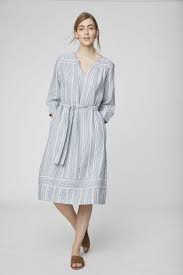 Luis Striped Midi Hemp Dress Hemp Dress Striped Midi Dress Vegan Clothing Woman