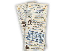 However when it comes time to write a baby shower card, you can end up with writer's block. Boy Teddy Bear Library Card Baby Shower Invitation Party Print Express