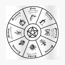 Print this calendar/almanac for 2021 with a list of the main wiccan & pagan holidays. Witches Wheel Of The Year Poster By Naumaddicarts Redbubble